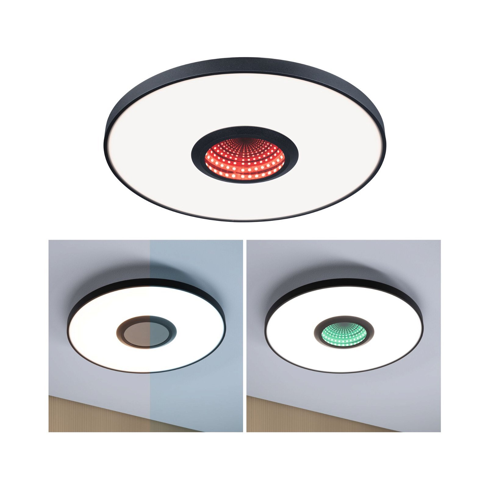 P 71038 LED stropní svítidlo Spaceglow RGB+ 230V 21W černá mat - PAULMANN