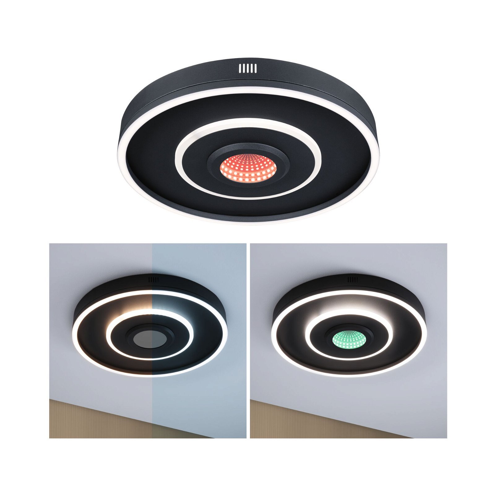 P 71039 LED stropní svítidlo Spaceglow RGB+ 230V 22W černá mat - PAULMANN