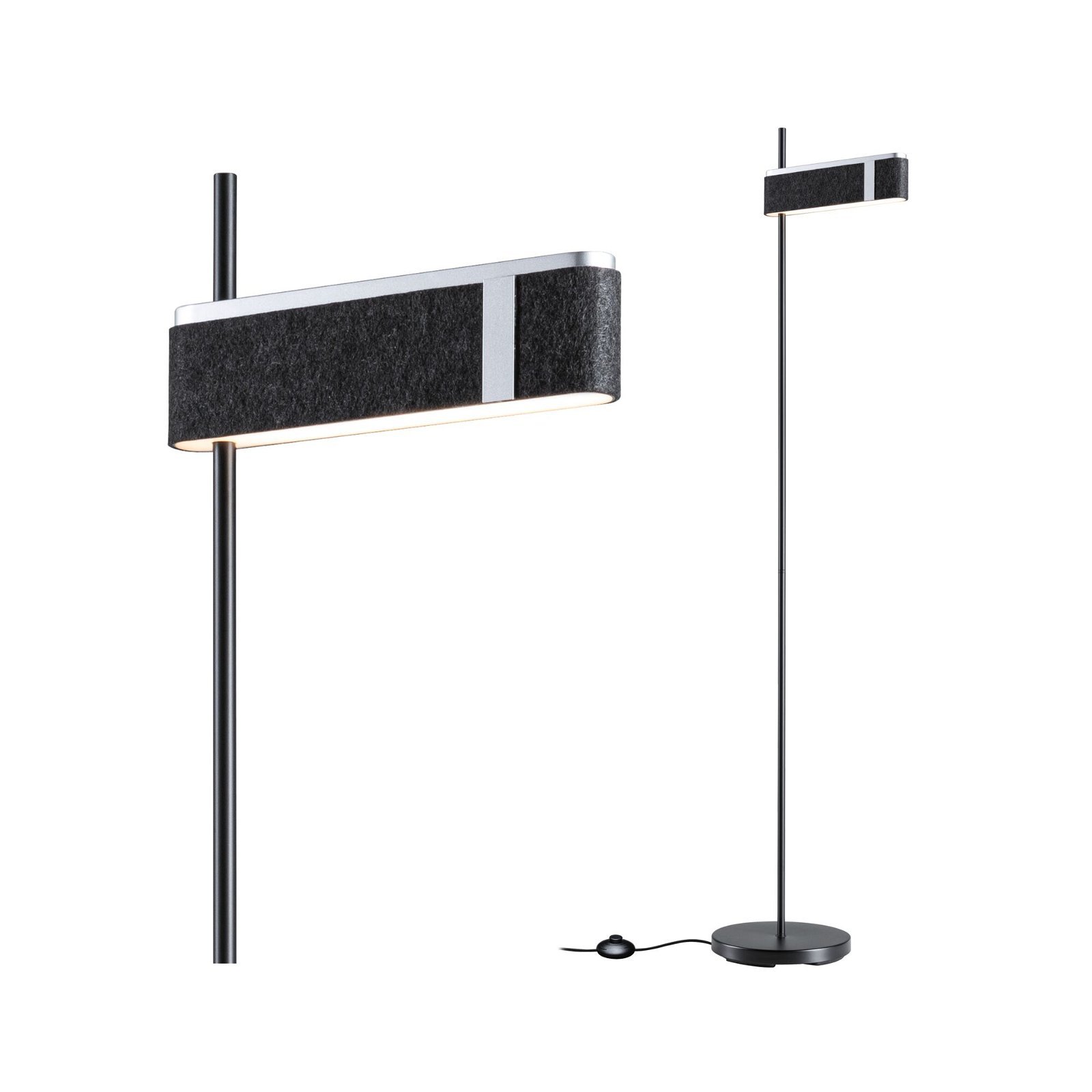 P 79988 LED stojací svítidlo 3-krokové-stmívatelné Jagun 2700K 20,4W antracit plsť/umělá hmota/kov - PAULMANN