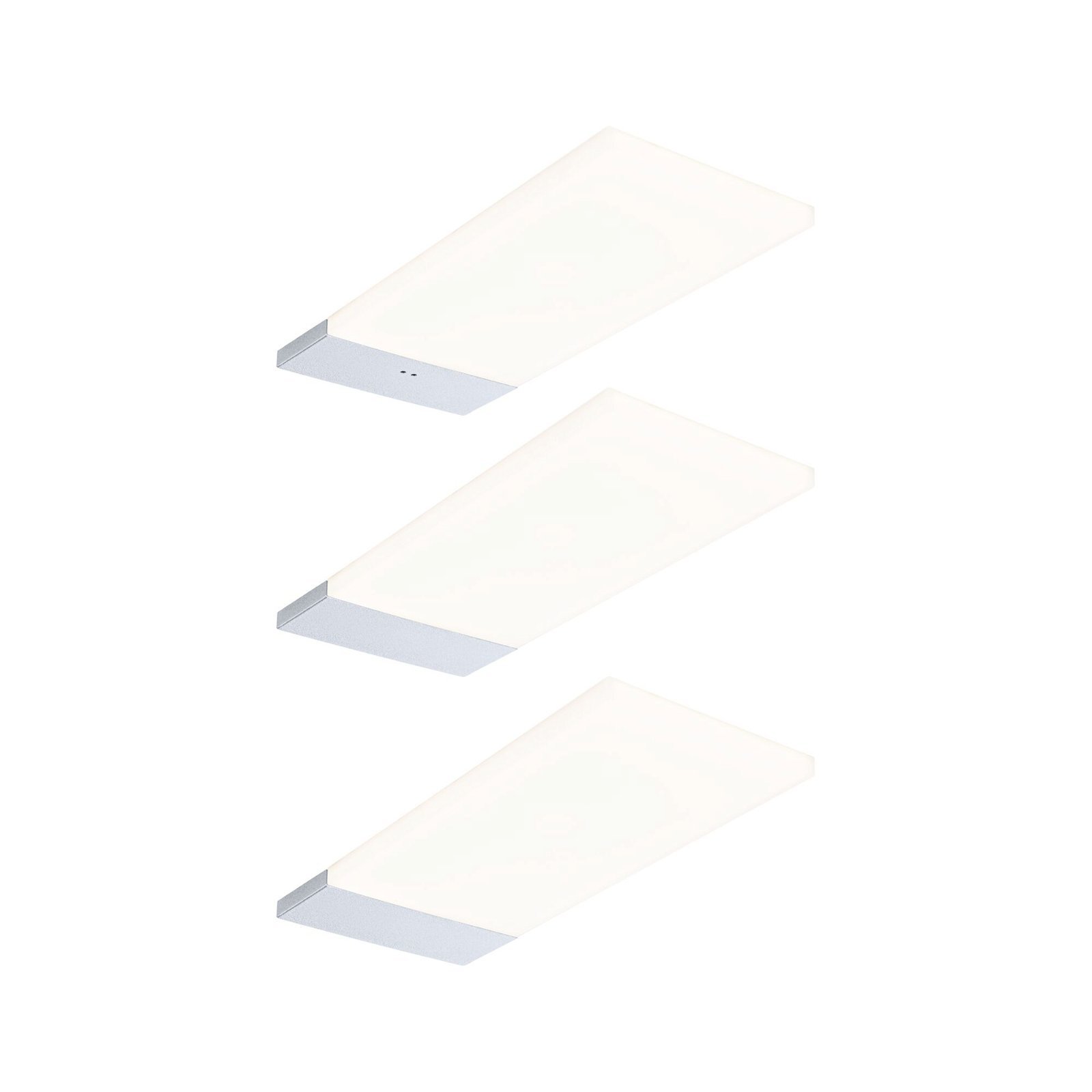 P 92121 LED podskříňkové svítidlo Bredo s čidlem 3ks sada 3000K 3x2,5W 80x190mm 230/12V stříbrná - PAULMANN