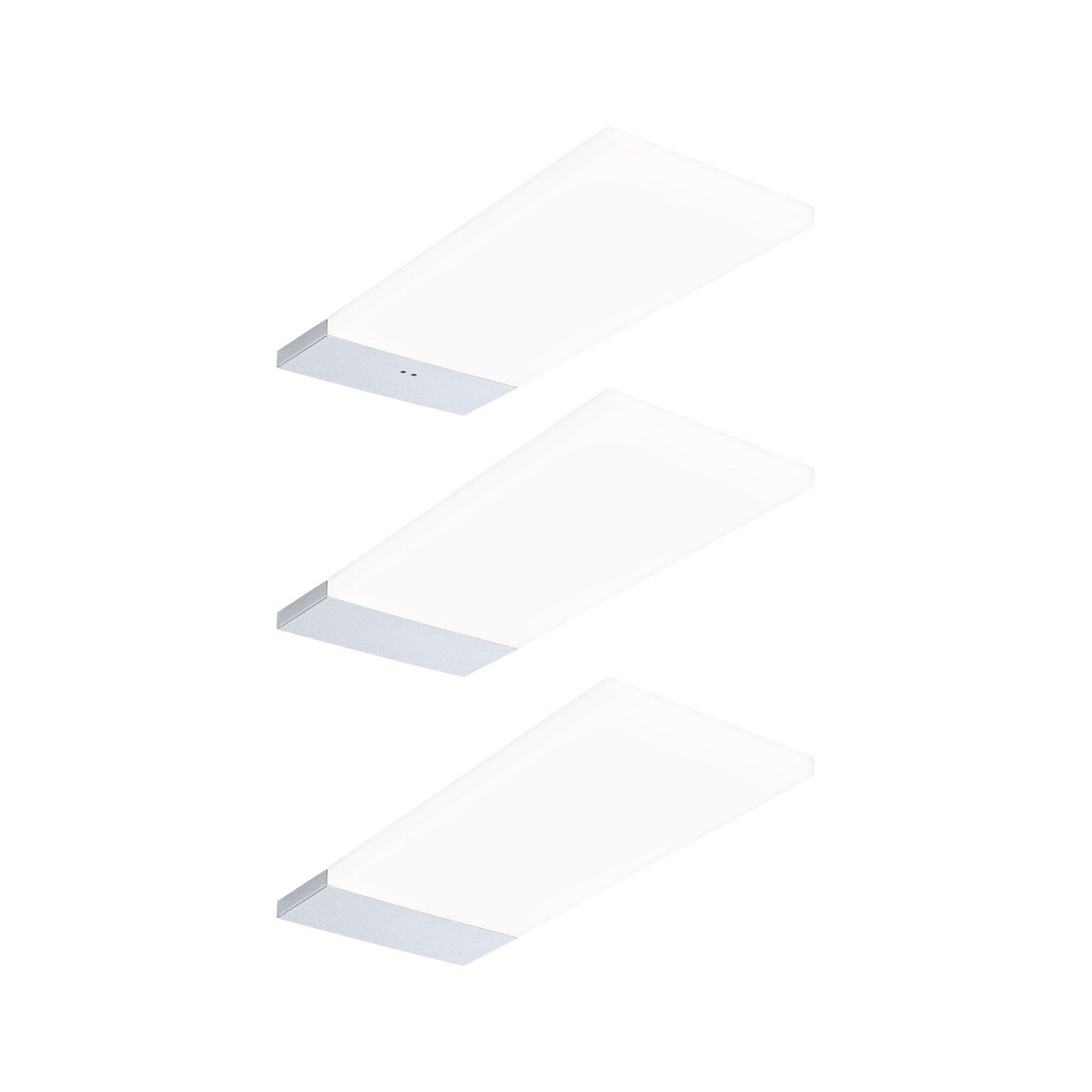 P 92122 LED podskříňkové svítidlo Bredo s čidlem 3ks sada 4000K 3x2,5W 80x190mm 230/12V stříbrná - PAULMANN