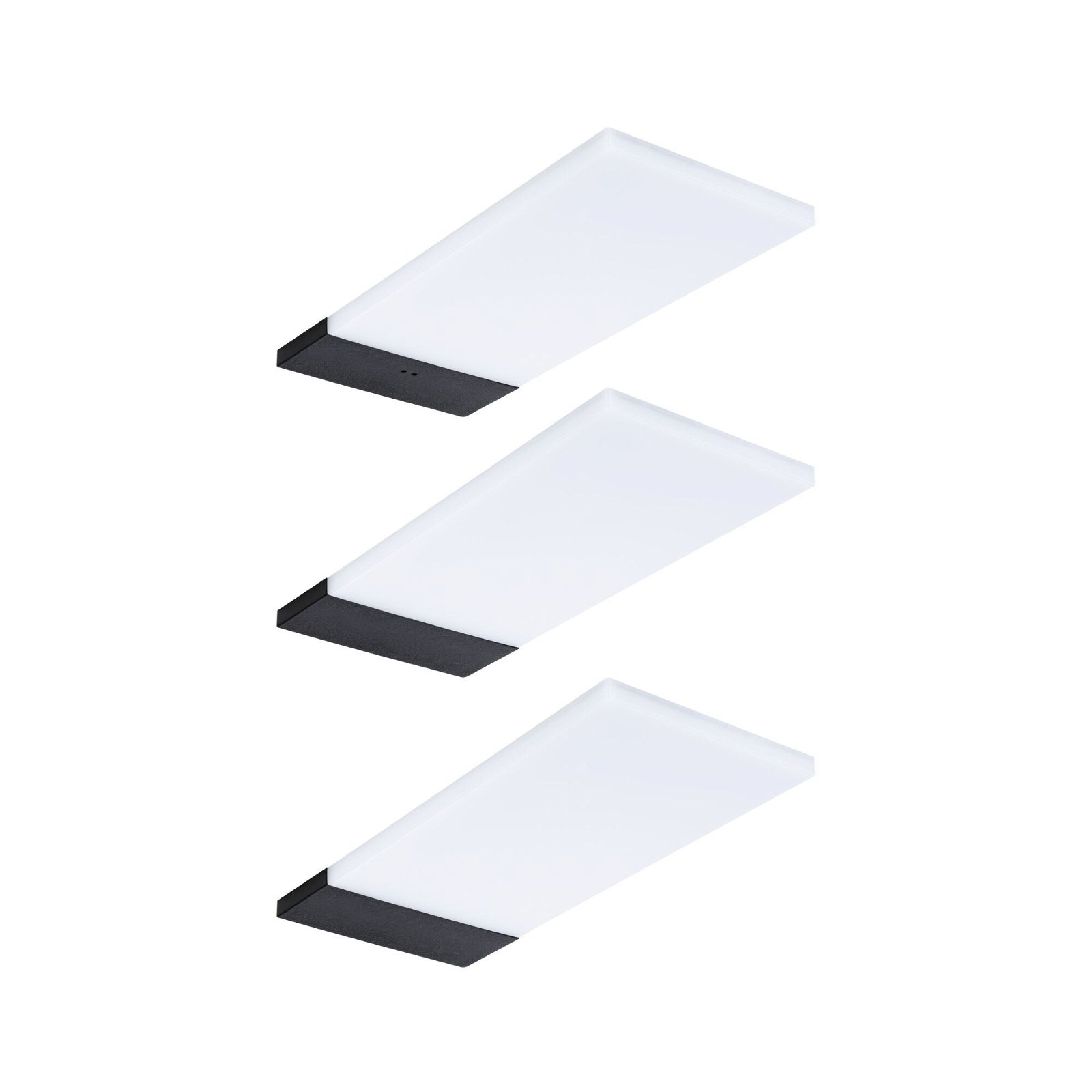 P 92124 LED podskříňkové svítidlo Bredo s čidlem 3ks sada 4000K 3x2,5W 80x190mm 230/12V černá - PAULMANN (obrázek 4)