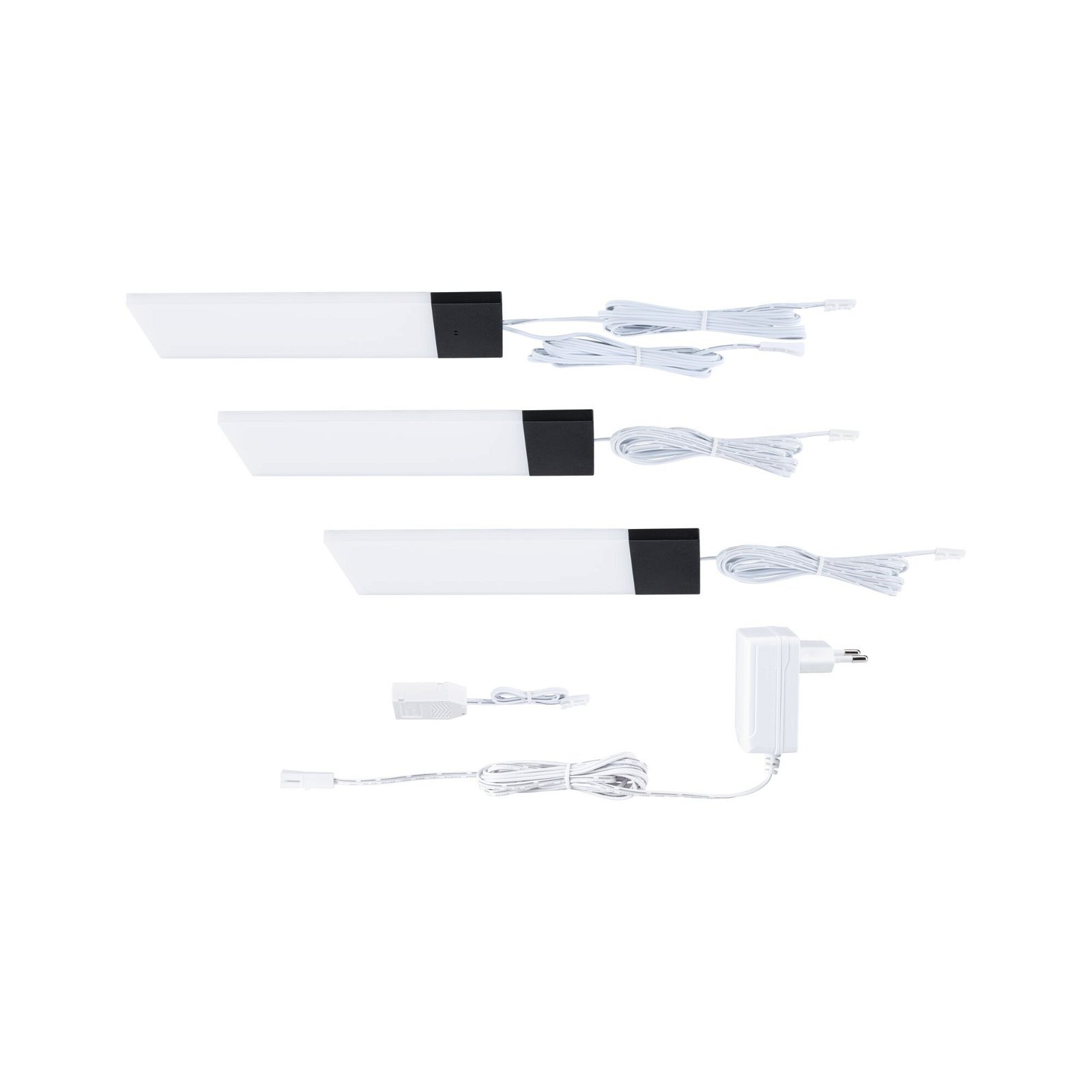 P 92124 LED podskříňkové svítidlo Bredo s čidlem 3ks sada 4000K 3x2,5W 80x190mm 230/12V černá - PAULMANN (obrázek 7)
