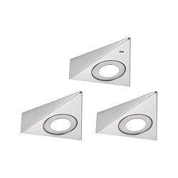 Obrázek pro produkt LED podskříňkové svítidlo Trias čidlo přiblížení 3ks sada 3x2,7W 135x132mm 230/12V kov kartáčovaný - PAULMANN