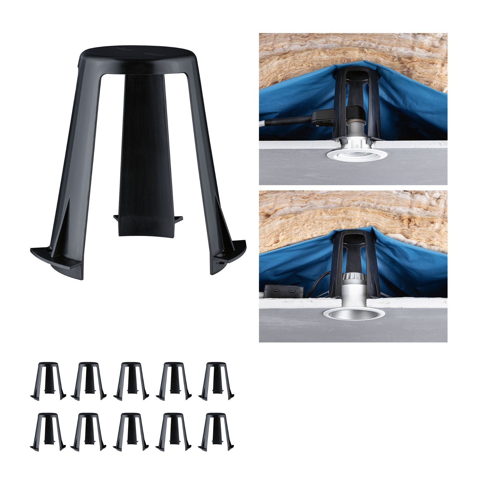 P 92401 Příslušenství distanční vložka pro vestavná svítidla 62 - 90mm černá - PAULMANN