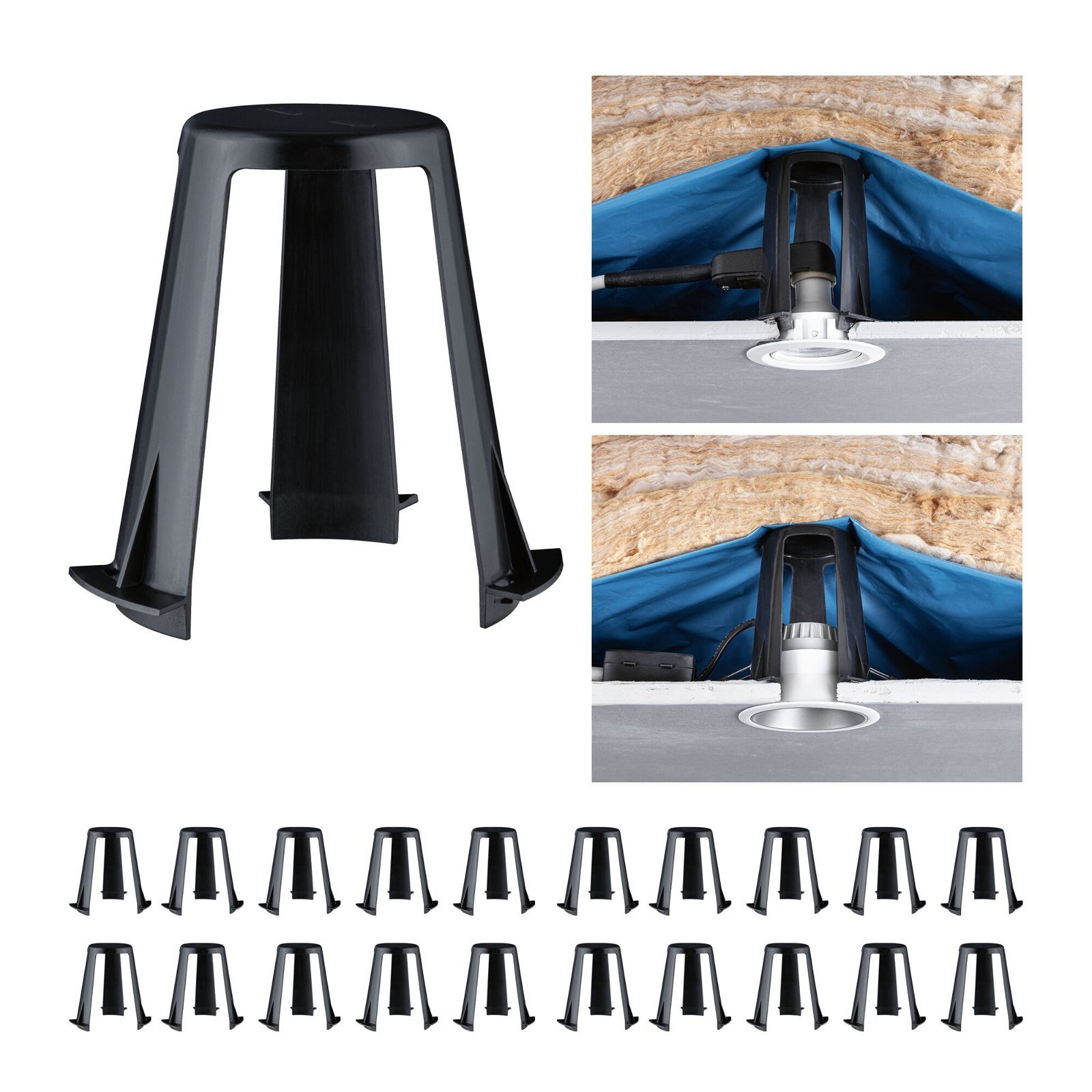 P 92402 Příslušenství distanční vložka pro vestavná svítidla 62 - 90mm černá - PAULMANN