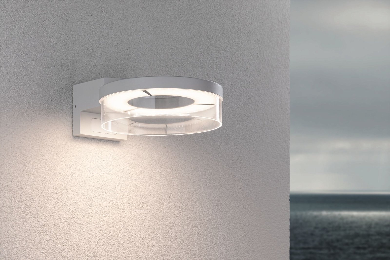 P 93112 LED venkovní nástěnné svítidlo Capea pohybové čidlo IP44 231mm 3000K 8 / 1x1,2W 230V bílá hliník - PAULMANN (obrázek 3)
