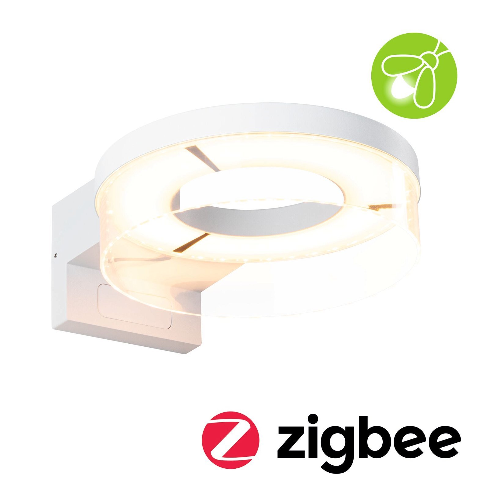 P 93114 LED venkovní nástěnné svítidlo Smart Home Zigbee 3.0 Capea pohybové čidlo neláká hmyz IP44 231mm CCT 12,5W 230V bílá hliník - PAULMANN