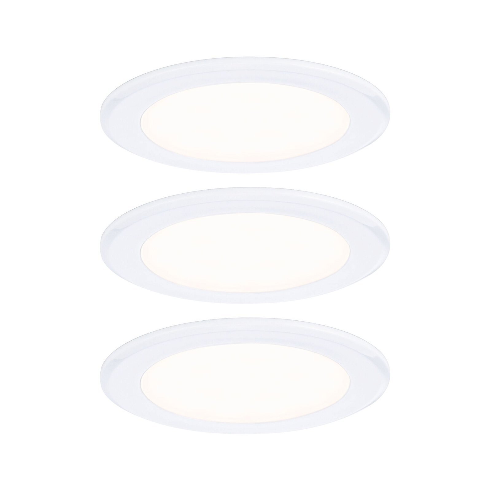 P 93115 LED vestavná nábytková svítidla 3ks sada kruhové 65mm 3x2,5W 230/12V 3000K bílá - PAULMANN