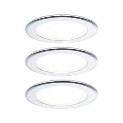 Obrázek pro produkt LED vestavná nábytková svítidla 3ks sada kruhové 65mm 3x2,5W 230/12V 3000K chrom - PAULMANN