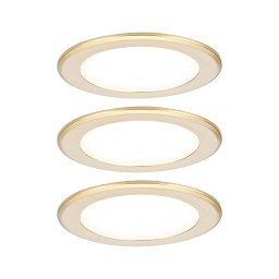 Obrázek pro produkt LED vestavná nábytková svítidla 3ks sada kruhové 65mm 3x2,5W 230/12V 3000K zlatá mat - PAULMANN