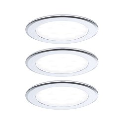 Obrázek pro produkt LED vestavná nábytková svítidla 3ks sada kruhové 65mm 3x2,5W 230/12V 4000K chrom - PAULMANN