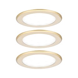 Obrázek pro produkt LED vestavná nábytková svítidla 3ks sada kruhové 65mm 3x2,5W 230/12V 4000K zlatá mat - PAULMANN