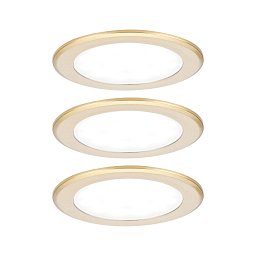Obrázek pro produkt LED vestavná nábytková svítidla 3ks sada kruhové 65mm 3x2,5W 230/12V 4000K zlatá mat - PAULMANN
