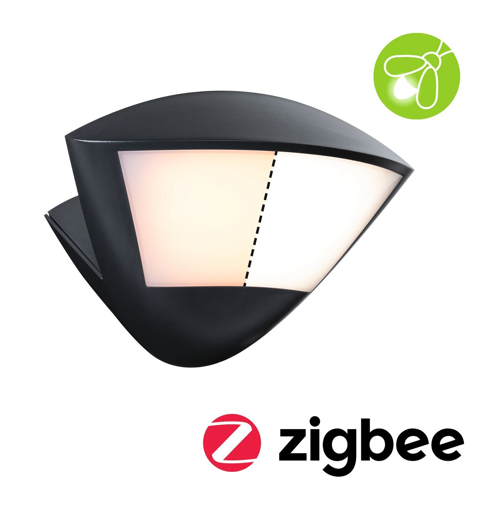 P 94864 LED venkovní nástěnné svítidlo Smart Home Zigbee 3.0 Skyla pohybové čidlo neláká hmyz IP44 226x164mm CCT 10W 230V antracit hliník - PAULMANN