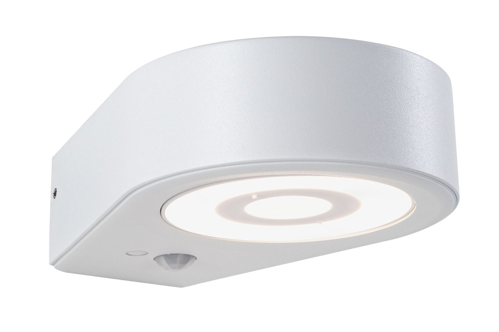 P 94867 LED venkovní nástěnné svítidlo Silma pohybové čidlo IP44 65x186mm 3000K 5,5 / 1x0,7W 230V bílá hliník - PAULMANN