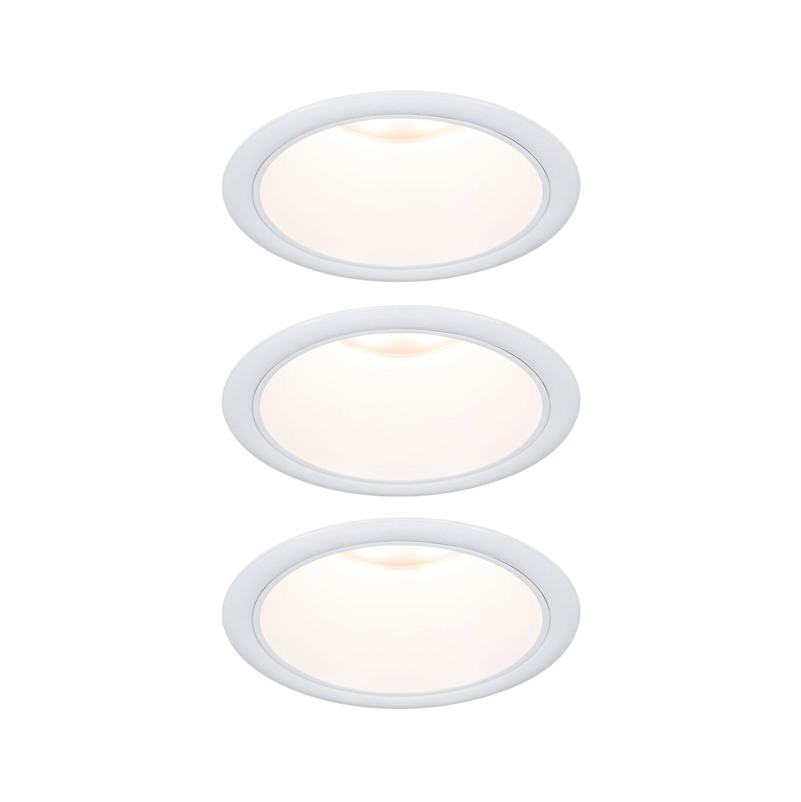 P 94870 LED vestavné svítidlo 3-krokové-stmívatelné Cole Coin základní sada 3ks sada IP44 kruhové 88mm Coin 3x6W 230V 2700K bílá - PAULMANN