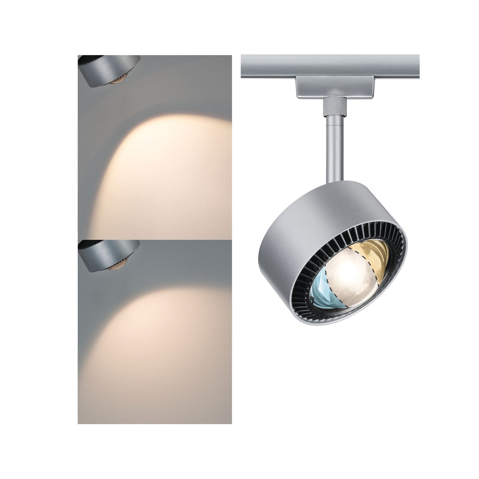 P 96769 URail LED lištový spot Aldan spot 8W CCT 230V matný chrom - PAULMANN