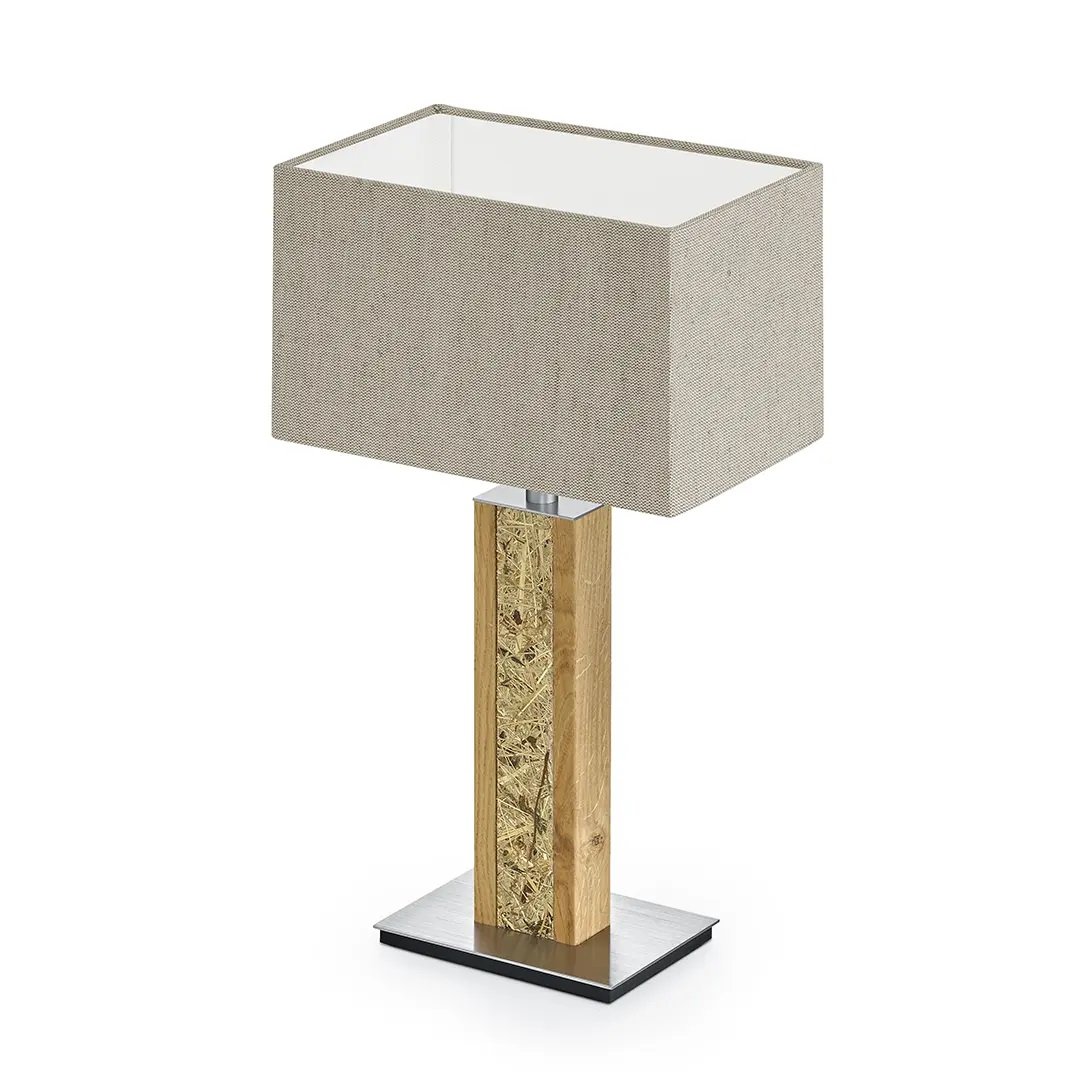 Levně HERZ 1600H.141 Stolní lampa Karl H Quadra 41 juta / dřevo / seno E27 max.60W - HERZBLUT