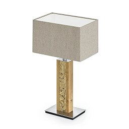 Obrázek pro produkt Stolní lampa Karl H Quadra 41 juta / dřevo / seno E27 max.60W - HERZBLUT