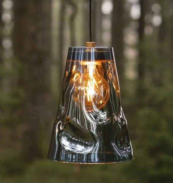 Levně YD EL-N-E27/MCS Závěsné svítidlo ELEMENT NATURAL světlý dub / sklo pokov modrá / černá patice E27 230V IP20 - YOURDESIGN