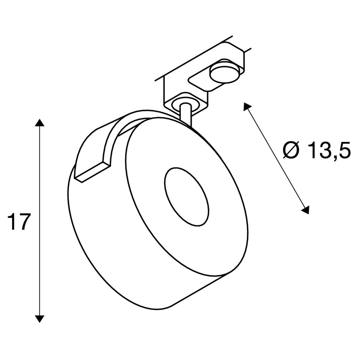 LA 152601 KALU TRACK LEDDISK pro tříokr. lištu bílá 230V COB LED 12W 85° 3 - BIG WHITE (SLV) (obrázek 8)