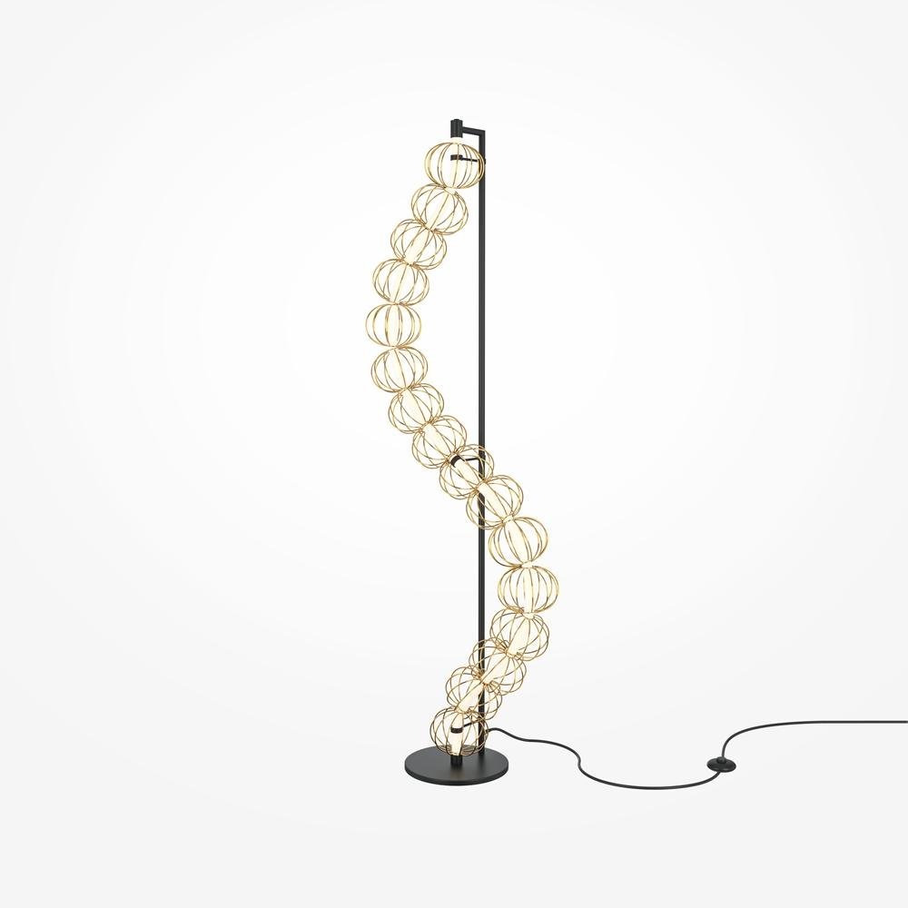 M MOD216FL-L38G3K Stojací lampa Golden Cage 3000K 48W teplá bílá zlatý kov - MAYTONI