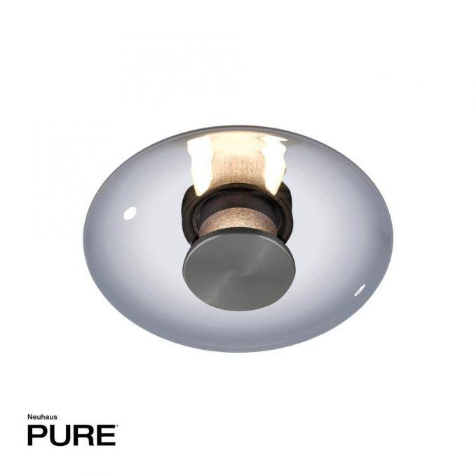 PN 6082-15 LED nástěnné a stropní svítidlo PURE Vitrum sklo stmívatelné 2700K platina / kouřová - PAUL NEUHAUS
