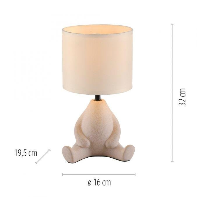 LD 14190-39 TED Stolní lampa béžová, sedící postava, látkové stínidlo, vypínač na kabelu - JUST LIGHT (obrázek 6)