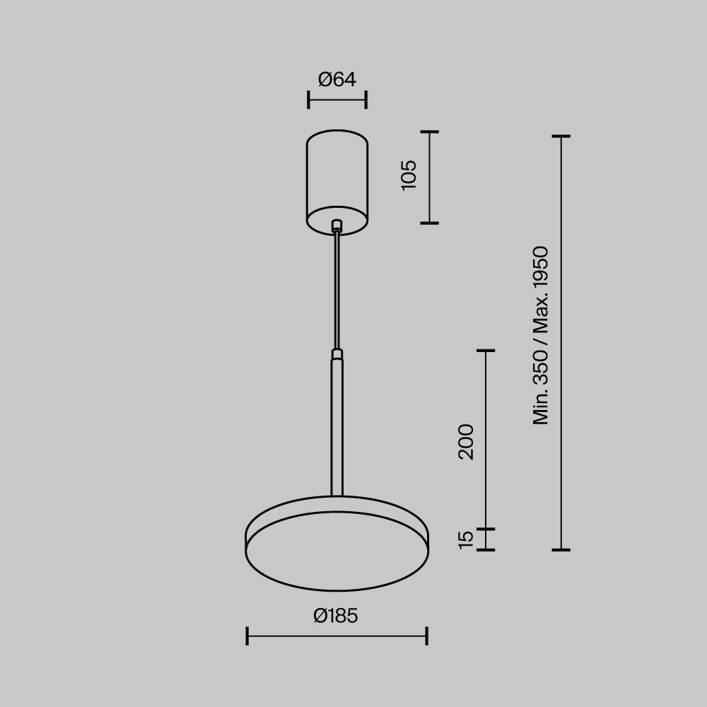 M P076PL-L12W3K-B Závěsné svítidlo Plato 3000K 12W 700lm černý hliník teplá bílá - MAYTONI (obrázek 7)