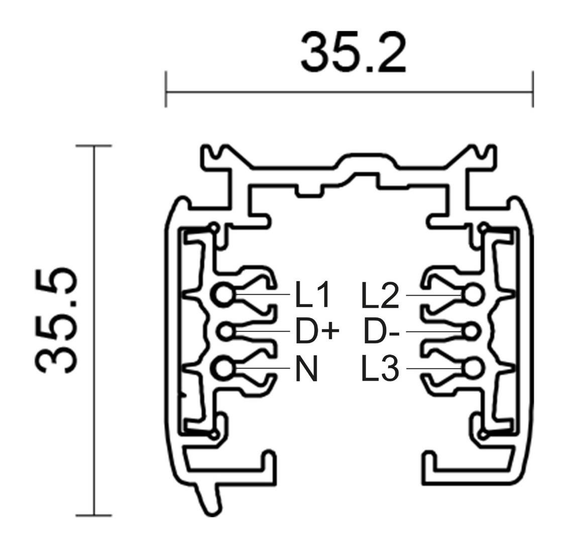 IMPR 710501 Deko-Light 3-fázový kolejnicový systém - D Line DALI přisazená kolejnice 1m, černá (obrázek 4)