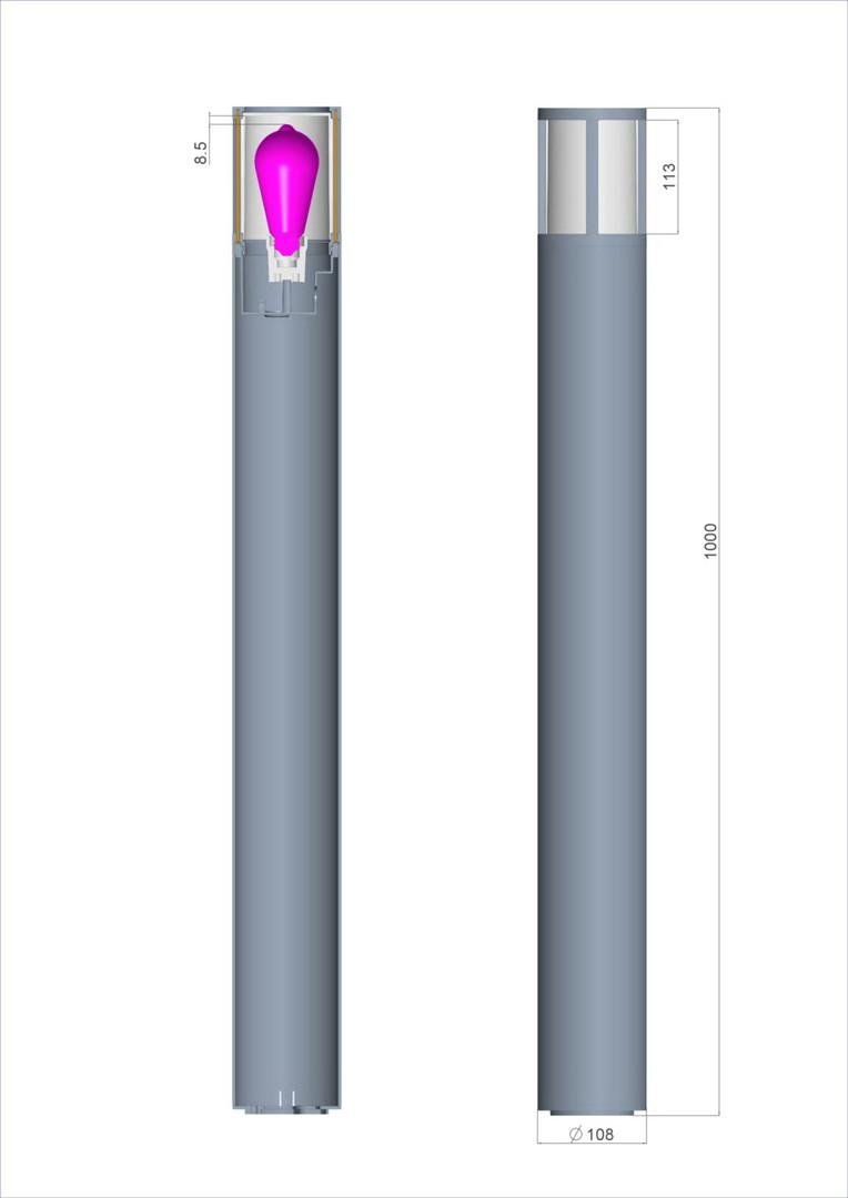 IMPR 730505 Deko-Light stojací svítidlo - Facado II kulaté tónované 1000mm, 1x max 20 W, E27, rezavá (obrázek 5)