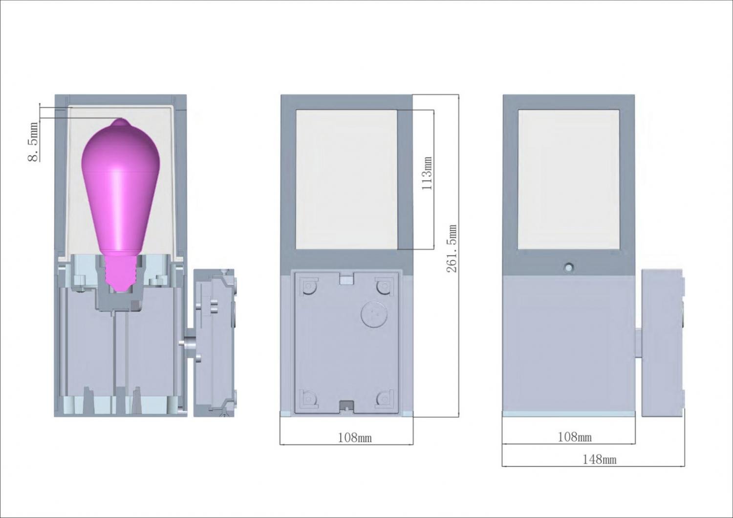 IMPR 731151 Deko-Light nástěnné přisazené svítidlo - Facado II hranaté tónované, 1x max 20 W, šedá (obrázek 12)