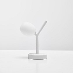 Obrázek pro produkt Stolní lampa IVY BATTERY 1,2W G4 triplex opál mat / bílý matovaný komaxit se strukturou - BROKIS