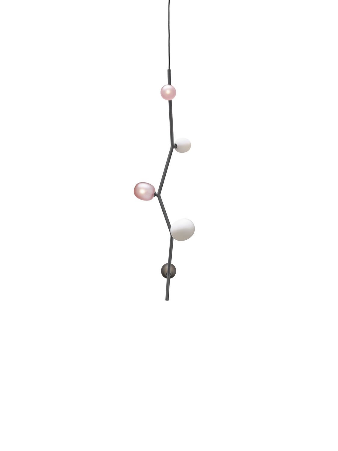 BRO PC01061_042 Závěsné svítidlo IVY VERTICAL 5 růžová / kouřová / opál 5x 1,2W 91lm G4 24V - BROKIS