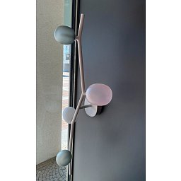Obrázek pro produkt Nástěnné svítidlo IVY WALL 4 růžová / kouřová / opál 4x 1,2W 91lm G4 24V - BROKIS