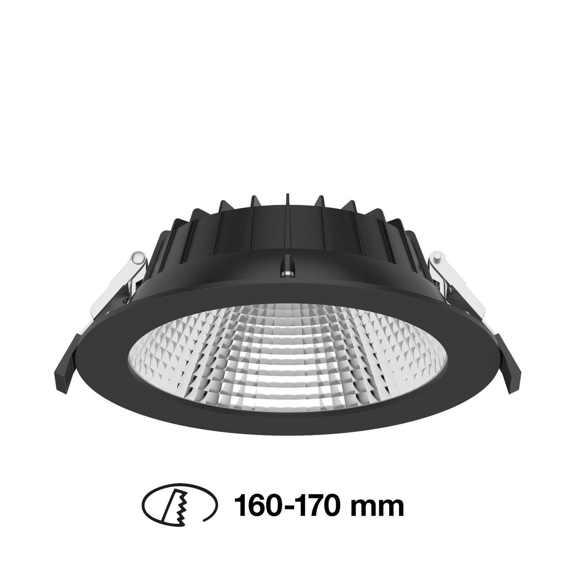 Levně SLC SLC1527 Vestavné LED svítidlo Shift pr.160-170 mm černé 1900lm 3000/4000K Ra80 bez driveru IP54/IP40 UGR19 - TLG