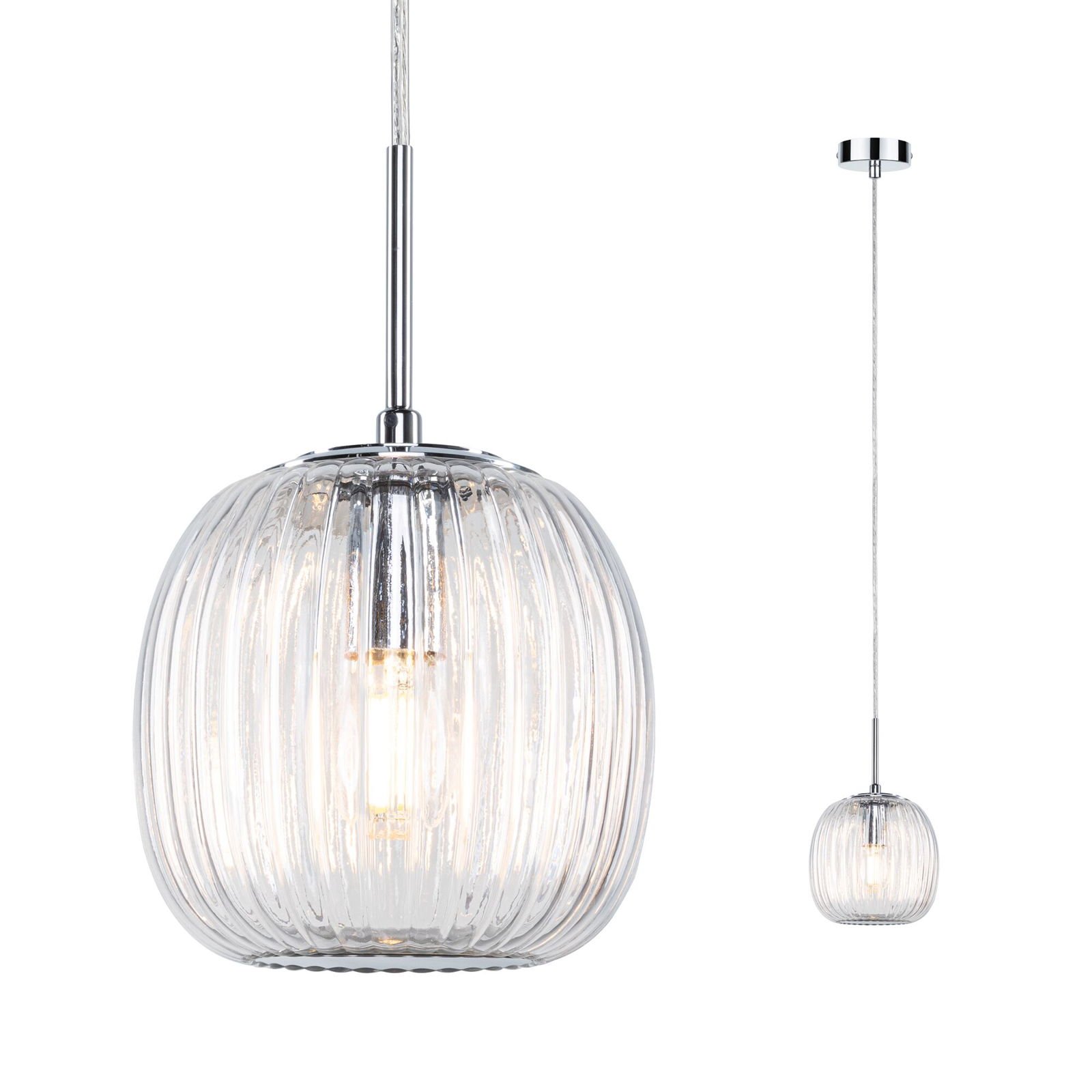 P 71143 LED závěsné svítidlo Ruya E14 max. 20W sklo/chrom - PAULMANN