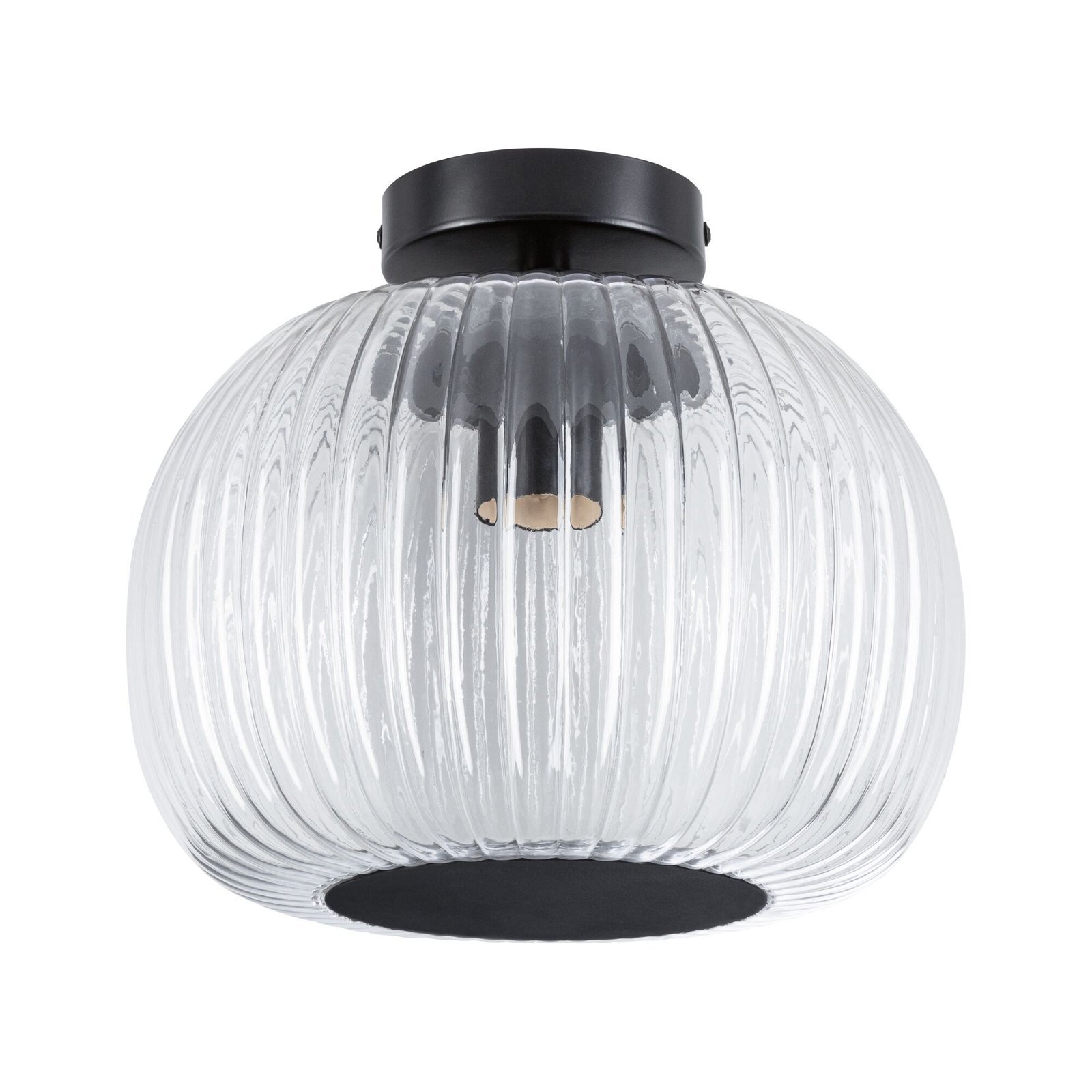 P 71146 LED stropní svítidlo Ruya IP44 E27 230V max. 60W sklo/černá mat - PAULMANN