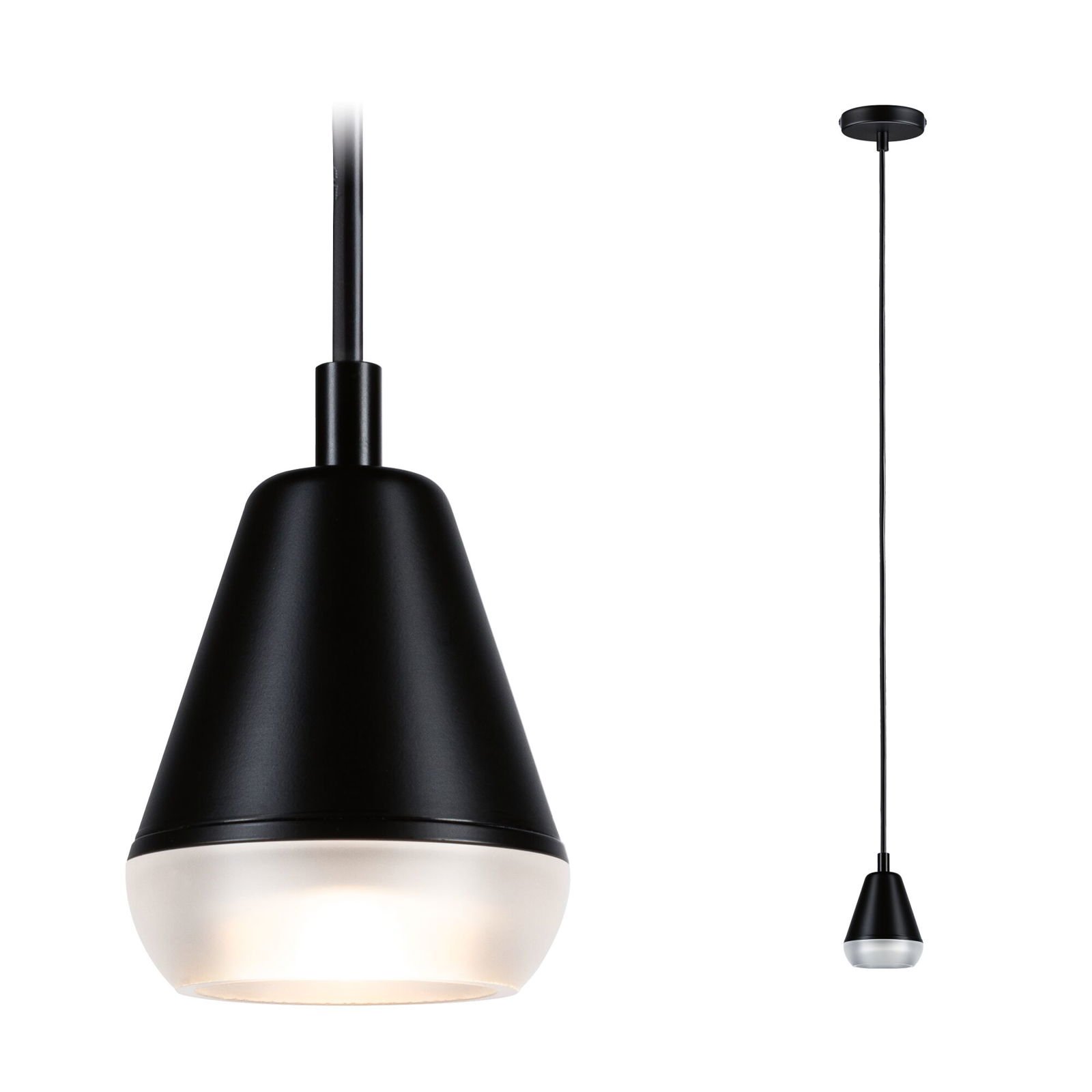 P 76990 LED závěsné svítidlo Luia GU10 max. 10W satén/černá - PAULMANN