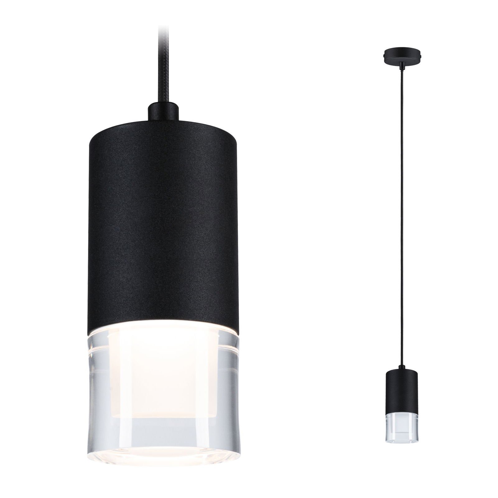 P 79997 LED závěsné svítidlo Kame 9W čirá/černá - PAULMANN