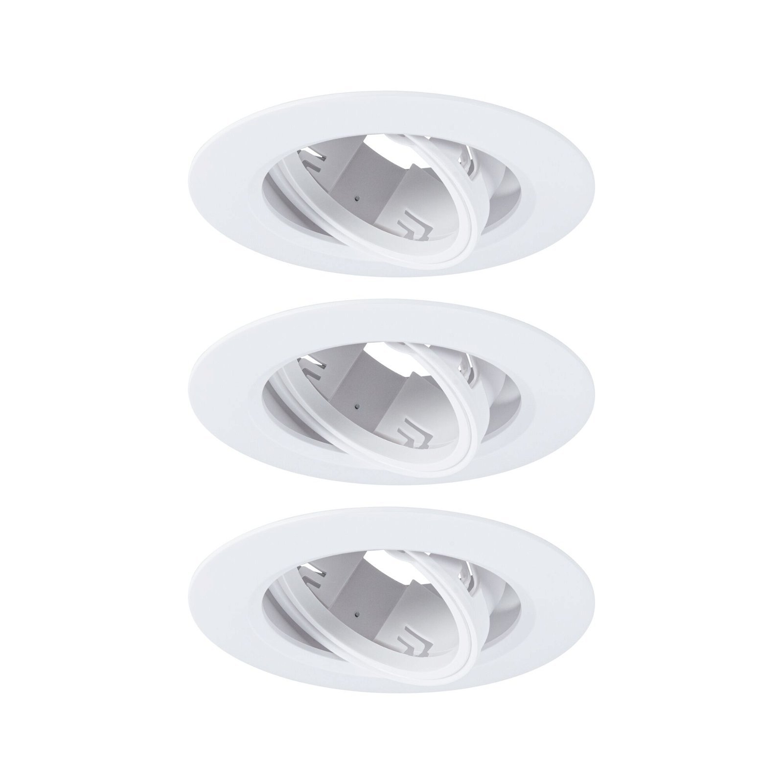 P 92109 Vestavné svítidlo 3ks-sada výklopné kruhové 90mm 30° GU10 max. 3x10W 230V bílá - PAULMANN