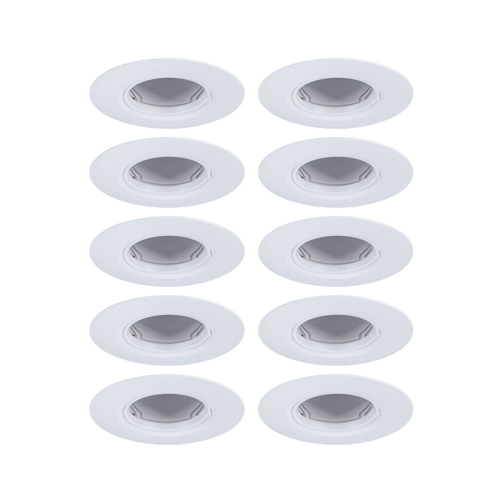 P 92118 Vestavné svítidlo 10ks-sada nevýklopné kruhové 90mm GU10 max. 10x10W 230V bílá - PAULMANN