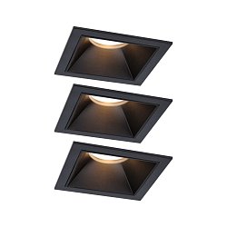 Obrázek pro produkt LED vestavné svítidlo 3-krokové-stmívatelné Cole Coin základní sada IP44 hranaté 88x88mm Coin 3x6W 230V stmívatelné 2700K černá - PAULMANN