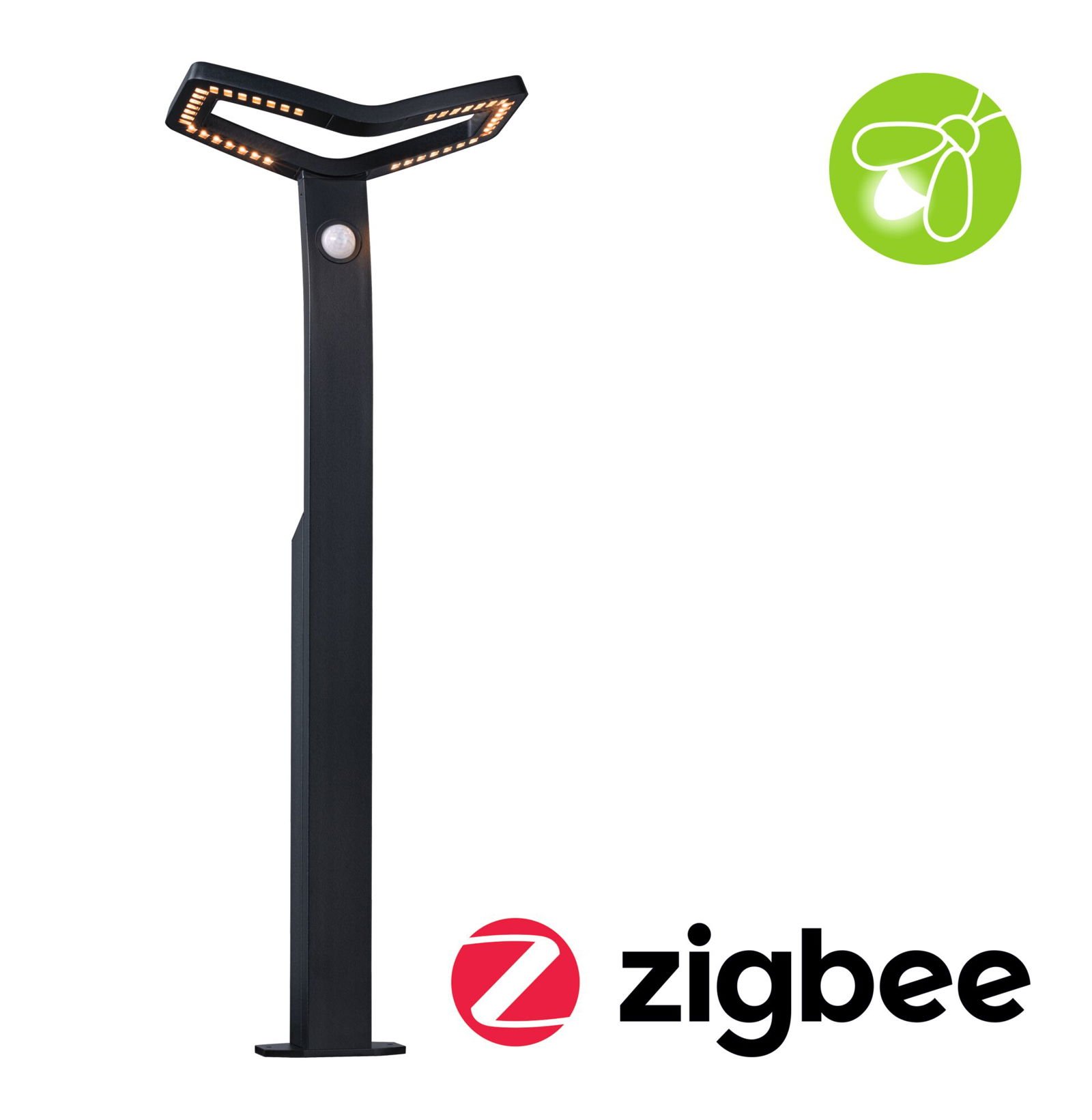 P 94792 LED stojací svítidlo Smart Home Zigbee 3.0 Alara pohybové čidlo neláká hmyz IP44 hranaté 665mm 3000 - 2200K 10W 230V antracit kov - PAULMANN