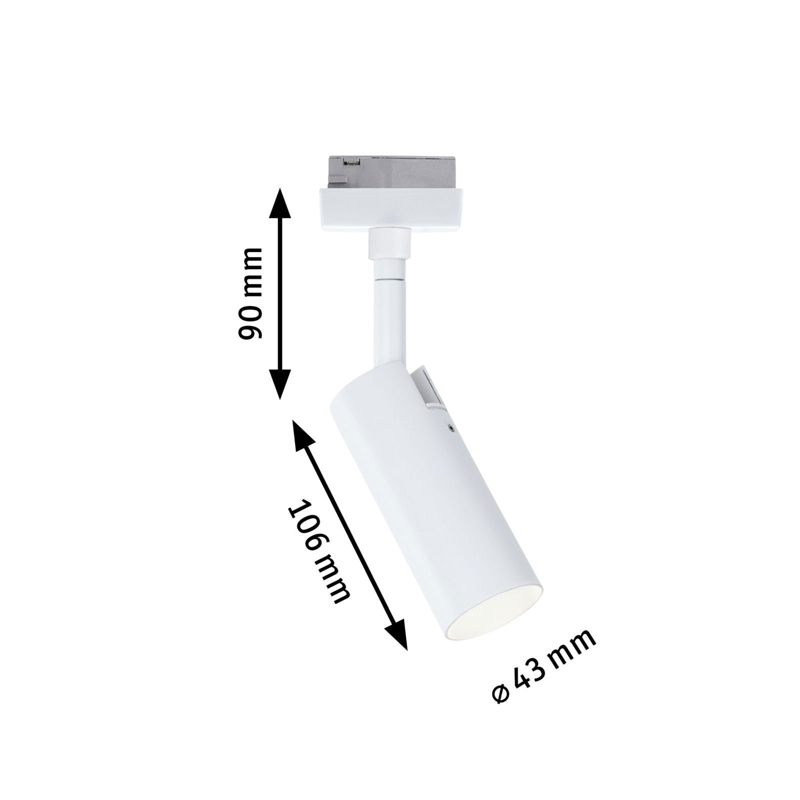 P 94889 URail LED lištový spot 3-krokové-stmívatelné Tubo spot 4W 3000K stmívatelné 230V bílá - PAULMANN (obrázek 3)