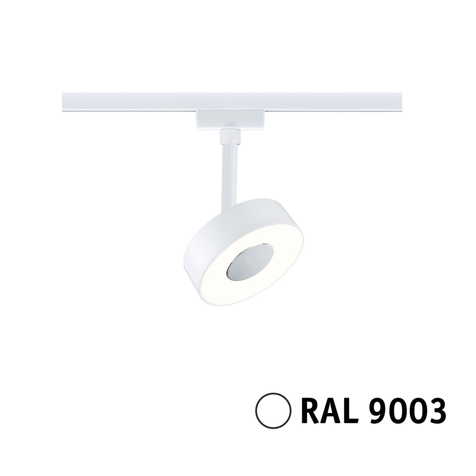 P 94891 URail LED lištový spot Circle samostatné svítidlo 5W 3000K stmívatelné 230V bílá - PAULMANN
