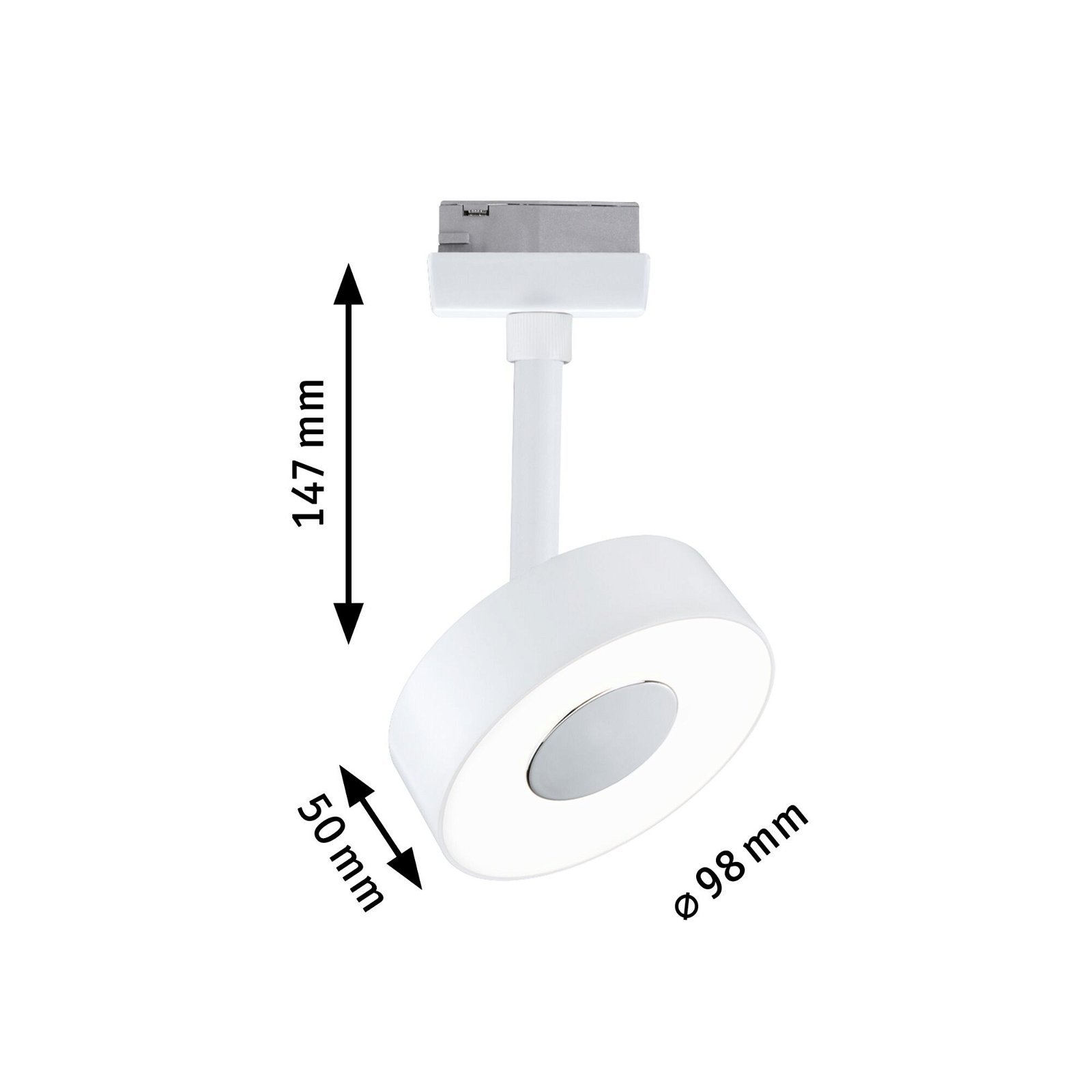 P 94892 URail LED lištový spot Circle samostatné svítidlo 5W 4000K stmívatelné 230V bílá - PAULMANN (obrázek 3)