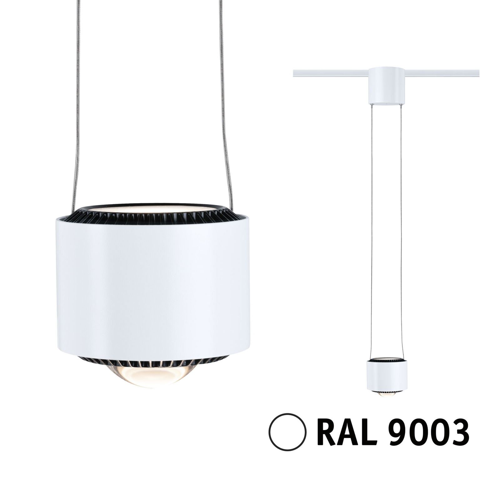 P 94903 URail LED závěs Aldan / 8,5W 3000K stmívatelné 230V bílá - PAULMANN