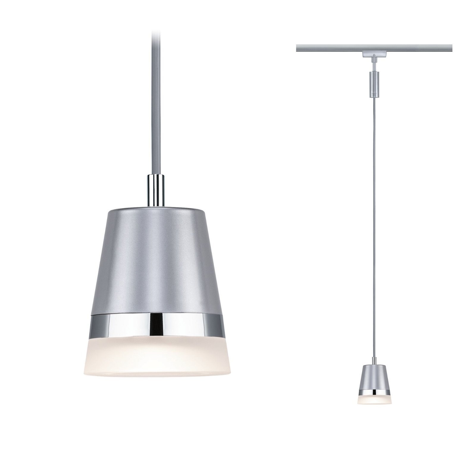P 95628 URail závěs Cone GU10 max. 10W 230V matný chrom - PAULMANN